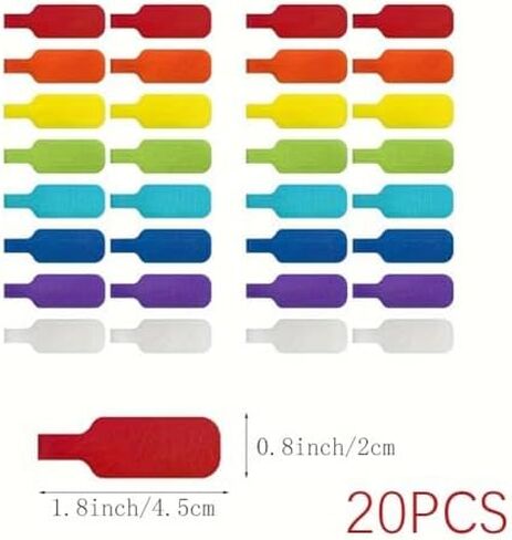 32pcs Multi - Color Cable Labels: Write On Cord Tags for Easy Cord Management and Identification in Saudi Arabia