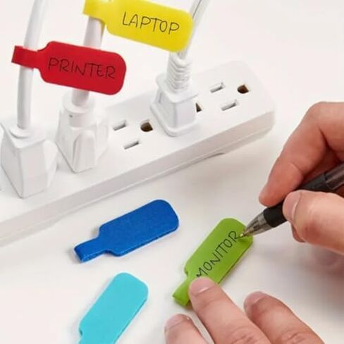 32pcs Multi - Color Cable Labels: Write On Cord Tags for Easy Cord Management and Identification in Saudi Arabia