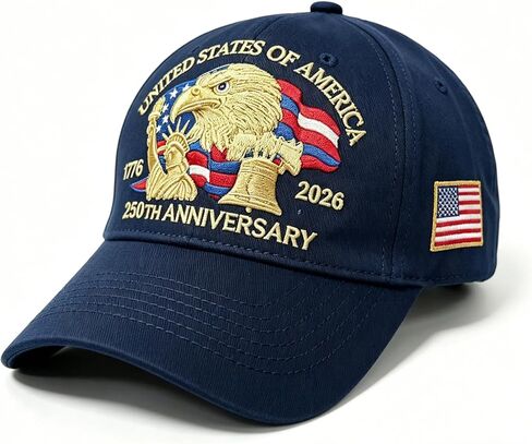 United States 250th Anniversary Red Cap, Patriotic Baseball Cap, Adjustable Retro Embroidered Hat for Men Women Gifts in Saudi Arabia