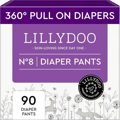 LILLYDOO Diaper Pants Toddlers - Size 4 (20-31 lbs), Half-Monthly Supply (75 Count), Skin-Friendly, Ultrasoft, Chlorine-Free, Snug Fit & Absorbent Pull On Diapers in Saudi Arabia