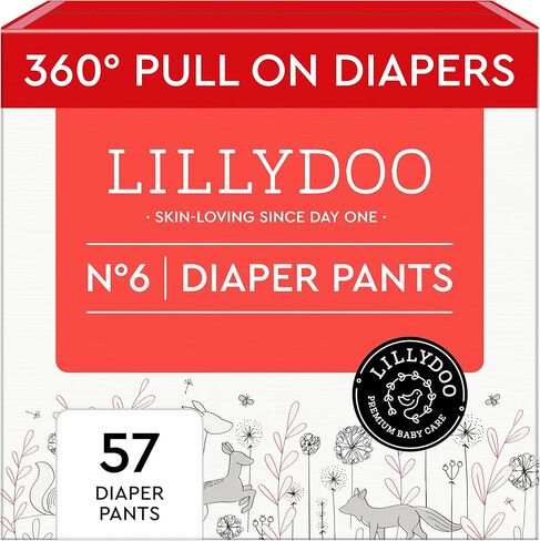 LILLYDOO Diaper Pants Toddlers - Size 4 (20-31 lbs), Half-Monthly Supply (75 Count), Skin-Friendly, Ultrasoft, Chlorine-Free, Snug Fit & Absorbent Pull On Diapers in Saudi Arabia
