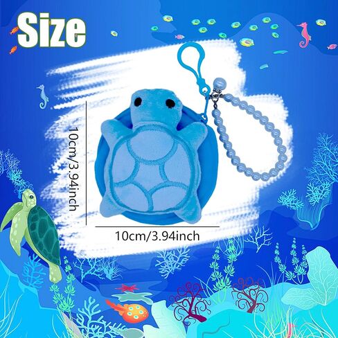 Turtle Coin Purse Keychain,Cute Plush Change Purse with Zipper Keychain,Kawaii Handmade Coin Pouches for Women(Green) in Kuwait