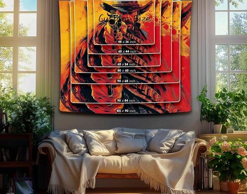 LATETOMT 60x44in Western Tapestry for Bedroom Western Tribe Wall Blanket Cool Kids Wall Art Hanging for Man Home Living Room Decor LTMTADJ993 in Saudi Arabia