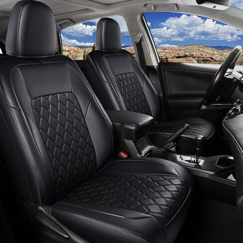 Huidasource Seat Covers for Ford Ranger 2019-2024, Front & Rear Full Set Seat Cover for Ranger XL XLT Lariat, Full Coverage Ranger Leather Seat Covers(Full Set/Black&Blue) in Saudi Arabia