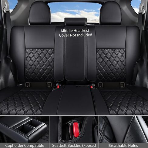 Huidasource Seat Covers for Ford Ranger 2019-2024, Front & Rear Full Set Seat Cover for Ranger XL XLT Lariat, Full Coverage Ranger Leather Seat Covers(Full Set/Black&Blue) in Saudi Arabia