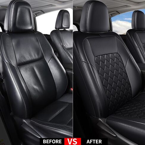 Huidasource Seat Covers for Ford Ranger 2019-2024, Front & Rear Full Set Seat Cover for Ranger XL XLT Lariat, Full Coverage Ranger Leather Seat Covers(Full Set/Black&Blue) in Saudi Arabia