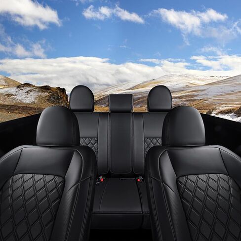 Huidasource Seat Covers for Ford Ranger 2019-2024, Front & Rear Full Set Seat Cover for Ranger XL XLT Lariat, Full Coverage Ranger Leather Seat Covers(Full Set/Black&Blue) in Saudi Arabia