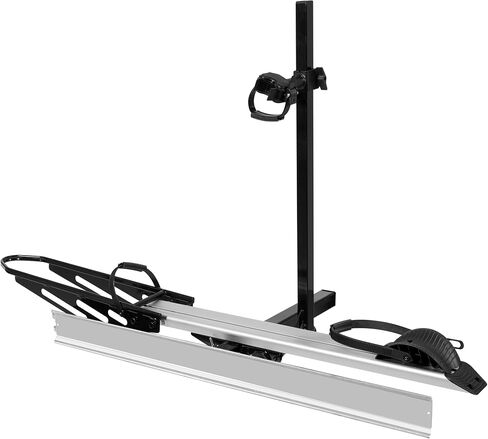 RokRack S One 1-Ebike Rack مع منحدر، سعة 100 رطل، حامل دراجة كهربائية مثبت بوصلة واحدة، يناسب ما يصل إلى 5 بوصات عرض إطار سميك وقاعدة عجلات 50 بوصة، حامل حامل دراجة كهربائية لجهاز استقبال 2 بوصة للسيارات SUVs Vans RVs in Saudi Arabia