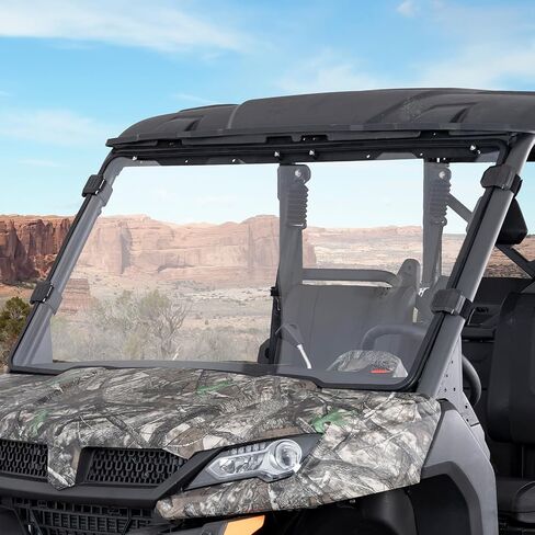 زجاج أمامي بفتحات تهوية 2 في 1 من KEMIMOTO متوافق مع CFMOTO UFORCE 1000/1000XL 2019-2025، ملحقات نافذة الزجاج الأمامي UTV الشفافة المقاومة للخدش (لا تناسب U10 Pro، 600,800 XL) in Kuwait