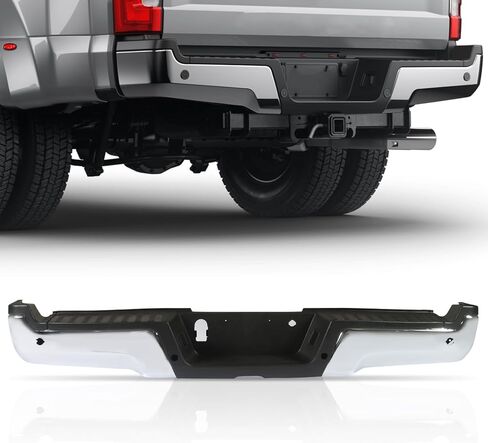 مجموعة المصد الخلفي مناسبة لسيارة Ford F150 2015-2020 مع فتحات مستشعر وقوف السيارات مع استبدال المصد الخلفي مع وصلة السحب القصوى FO1103187 كروم in Saudi Arabia