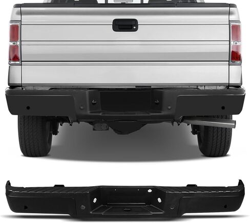 مجموعة المصد الخلفي مناسبة لسيارة Ford F150 2015-2020 مع فتحات مستشعر وقوف السيارات مع استبدال المصد الخلفي مع وصلة السحب القصوى FO1103187 كروم in Kuwait