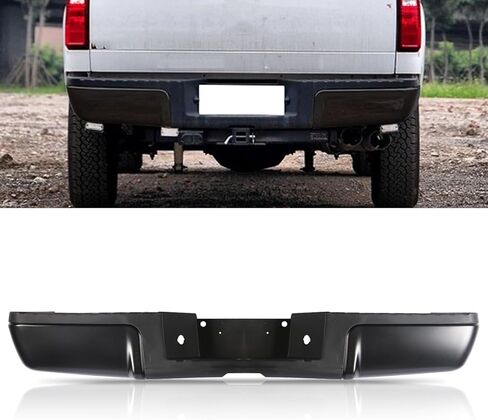 مجموعة المصد الخلفي مناسبة لسيارة Ford F150 2015-2020 مع فتحات مستشعر وقوف السيارات مع استبدال المصد الخلفي مع وصلة السحب القصوى FO1103187 كروم in Kuwait