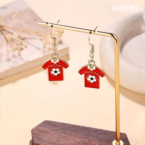 Aoedej 4 Pairs Soccer Studs Earrings Football Earring Alloy Soccer Jewelry Set for Women Men Player Fan Gifts Piercing Jewelry in Saudi Arabia