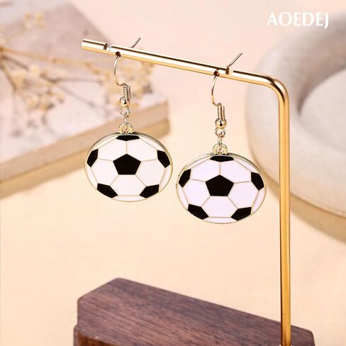 Aoedej 4 Pairs Soccer Studs Earrings Football Earring Alloy Soccer Jewelry Set for Women Men Player Fan Gifts Piercing Jewelry in Saudi Arabia