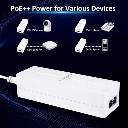 PoE++ Injector 2.5 جيجا بايت، نقل بيانات الشبكة وطاقة الإمداد، 60 وات 55 فولت، متوافق مع 802.3af/at/bt، التوصيل والتشغيل، حتى 100 متر (328 قدمًا)، مناسب لكاميرا PTZ IP / هاتف الفيديو / AP مزدوج النطاق in Kuwait