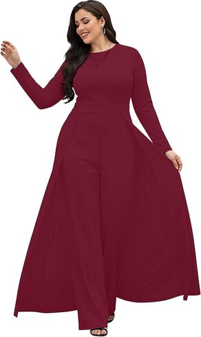 KOH KOH Womens 2026 Long Sleeve Pockets Cape Stretchy Elegant Dressy Jumpsuit in Saudi Arabia