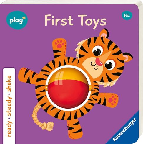 Ravensburger Play+ Ready, Steady, Shake - First Animals | Board Book with Rattle | Engages Sensory & Language Development in Saudi Arabia