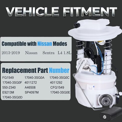 Electric Fuel Pump Module Assembly Fit for Kia Soul 2010 2012 2013 L4 1.6L/2.0L – Replaces E8995M, FG1281 in Saudi Arabia