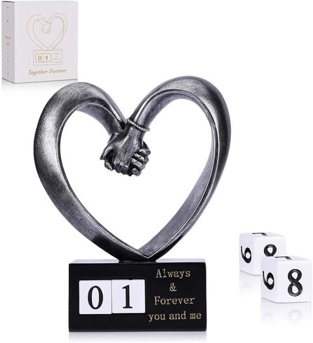 Hand Sculpture Kit for 2 Hands Statue, Bronze Finish Resin Love Heart Sculpture, 1st to 50th Wedding for Couple Wife,Statues for Home Decor,Anniversary Romantic in Saudi Arabia