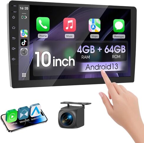 9 inch Double Din Car Stereo Radio Support Apple Carplay and Android Auto,Car Radio with Rear Camera,HD Touch Screen,Support Voice Assistant,G0ogle,AUX,FM/AM,GPS,Mirror Link(4+64G) in Saudi Arabia