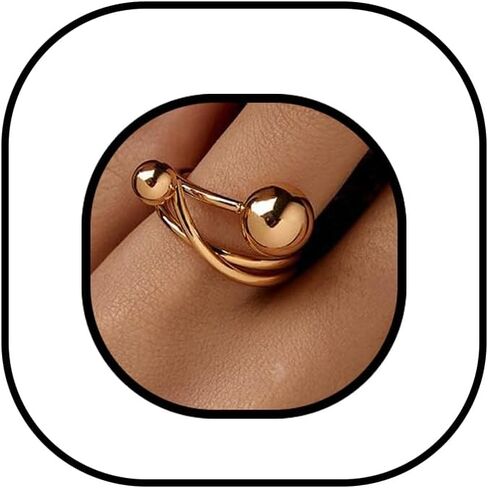 Gold Chunky Statement Rings for Women,Silver Dome Western Jewelry No Tarnish Adjustable Thick Vintage Trendy Open Rings Jewelry Gifts for Women in Saudi Arabia