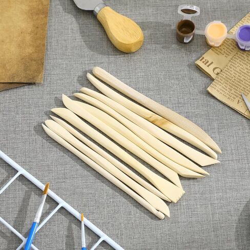 TEHAUX 30pcs Wood Double Ended Clay Sculpture Tools, Wooden Tools for Clay, Pottery & Modeling Clay Tools for Precise and Detailed Sculpting in Saudi Arabia