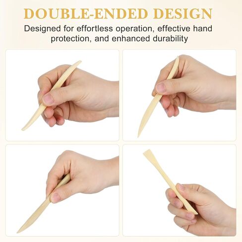 TEHAUX 30pcs Wood Double Ended Clay Sculpture Tools, Wooden Tools for Clay, Pottery & Modeling Clay Tools for Precise and Detailed Sculpting in Saudi Arabia