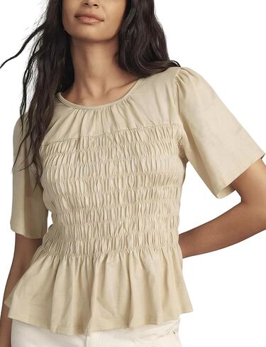 OPCAKM Babydoll Tops for Women Smocked Y2K Peplum Blouse Short Sleeve Cute Shirts Summer Casual Flowy Tunic in Kuwait