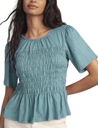 OPCAKM بيبي دول بلايز للنساء Smocked Y2K Peplum بلوزة قصيرة الأكمام قمصان لطيفة الصيف عادية فلوي تونك in Kuwait