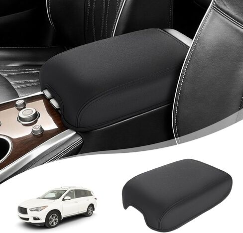غطاء وحدة التحكم المركزية لملحقات إنفينيتي QX60 JX35 2013-2020 ونيسان باثفايندر، غطاء وحدة التحكم الوسطى من جلد البولي يوريثان واقي مسند الذراع مضاد للخدش in Kuwait