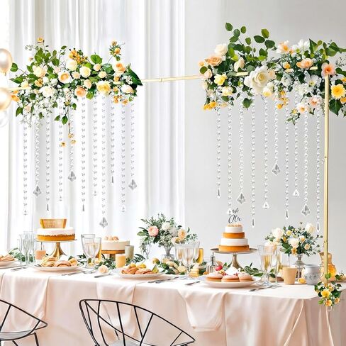 24 Pcs Clear Acrylic Crystal Garland Strands Hanging Chandelier Beaded Chain Ornament String Decorations Beaded Chain Garland Curtain for Wedding Party Manzanita Tree Centerpiece(39 Inch) in Saudi Arabia