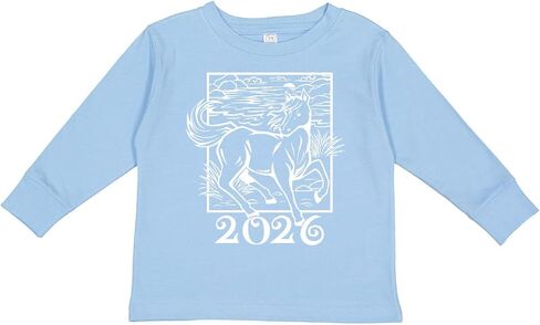 inktastic 2026 Chinese New Year Horse Toddler Long Sleeve T-Shirt in Saudi Arabia