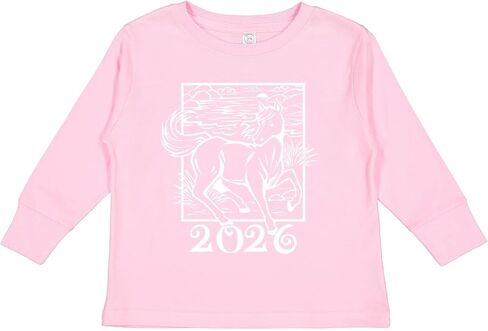 inktastic 2026 Chinese New Year Horse Toddler Long Sleeve T-Shirt in Saudi Arabia