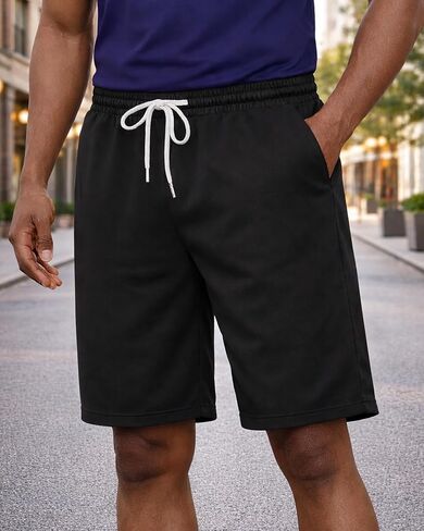 Men Casual Shorts Solid Color Design Loose Fit Shorts in Saudi Arabia