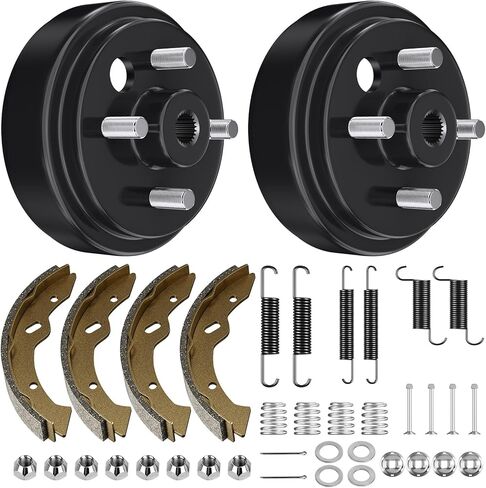 Golf Cart Brake Drum Maintenance Kit for 1997–UP Electric EZGO TXT PDS, Repair Kit with Brake Hub Drums, Shoes/Pads, Spring Kit, Replace OEM# 19186G1 70794G01 70795G01 27943G01 (Not for Gas Models) in Saudi Arabia
