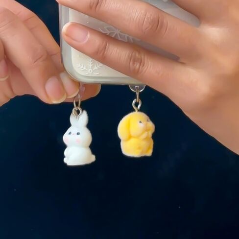 Mobile Phone Type C Charge Port Dust Plugs DIY Rabbit Pendant for Samsung Huawei Tablet USB-C Port Anti-Dust Stopper Cover,Yellow in Saudi Arabia