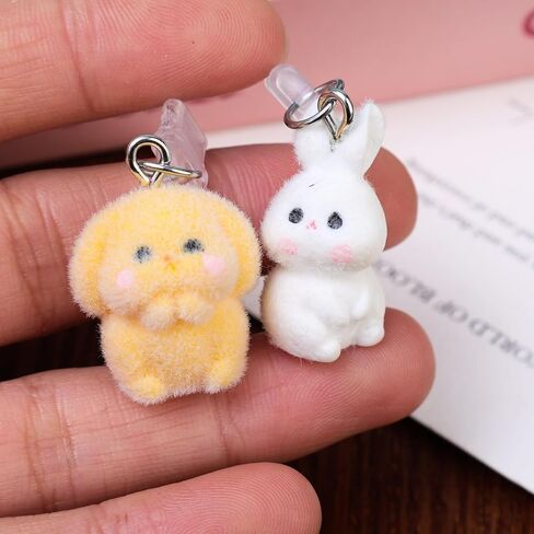 Mobile Phone Type C Charge Port Dust Plugs DIY Rabbit Pendant for Samsung Huawei Tablet USB-C Port Anti-Dust Stopper Cover,Yellow in Saudi Arabia