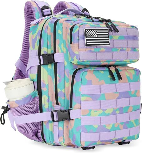 25L/45L Tactical Backpack Military Tactical Backpack Heavy Duty Molle Assault Pack for Work Gym Outdoors (1.0 25L-leopard, Small) in Kuwait