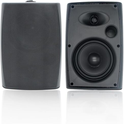STUDIOFINIX 6.5 Inch 400W Outdoor Speakers Wired Waterproof Passive with Powerful Bass, Wall Mount Speakers for Patio Garden Poolside Home(Pair,White) in Saudi Arabia