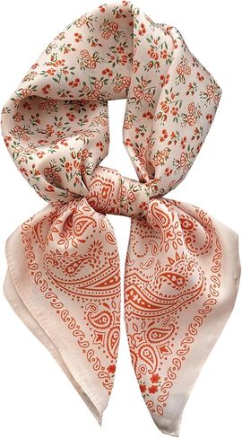 NIDMIDO Women's Square Neck Satin Silk Scarfs Head Scarf Satin Silk Feeling Scarf Sleeping Hair Wrapping Night 27.5" in Kuwait