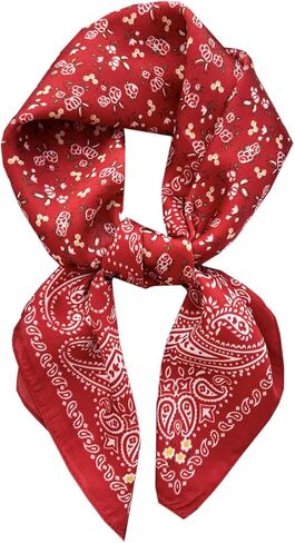 NIDMIDO Women's Square Neck Satin Silk Scarfs Head Scarf Satin Silk Feeling Scarf Sleeping Hair Wrapping Night 27.5" in Kuwait