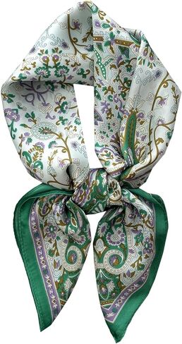 NIDMIDO Women's Square Neck Satin Silk Scarfs Head Scarf Satin Silk Feeling Scarf Sleeping Hair Wrapping Night 27.5" in Kuwait