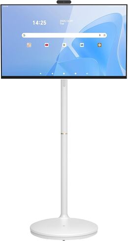 32 Inch Portable TV 2K Smart Touchscreen Monitor, Android Rolling TV with Detachable Magnetic Camera, 20W Audio, Rechargeable Battery, Full Swivel Rotation, Built-in Voice Control in Saudi Arabia