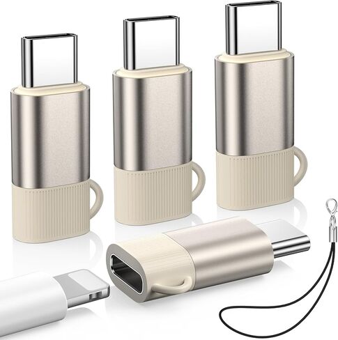 4 عبوات من محول Lightning إلى USB C لهاتف iPhone 15/16/17/17 Pro Max، لشاحن iPhone 17/16، الشحن السريع ونقل البيانات، كابل موصل شاحن من النوع C، وليس لـ iPencil/سماعات الرأس/OTG (برتقالي) in Kuwait