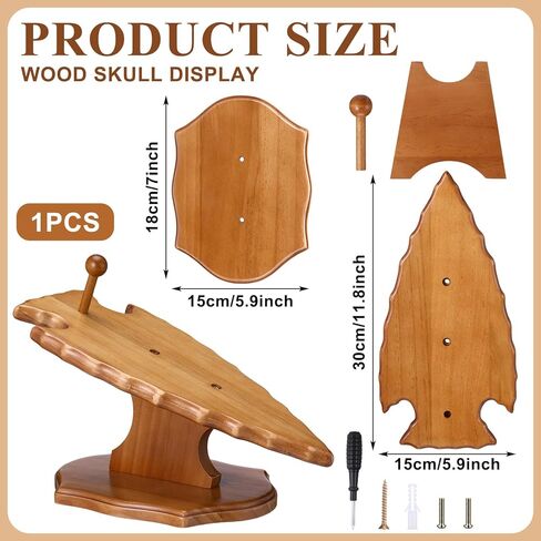 Leinuosen 1 Set Deer European Skull Mount Kit Antler Skull Mounting Kit Wooden Display Mount for Hunting Trophy Wall Decorations (Dark Brown) in Saudi Arabia