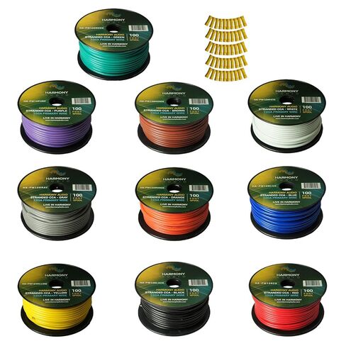 Harmony Audio Primary Single Conductor 16 Gauge Power or Ground Wire - 10 Rolls - 1000 Feet - Color Mix for Car Audio/Trailer/Model Train/Remote in Saudi Arabia