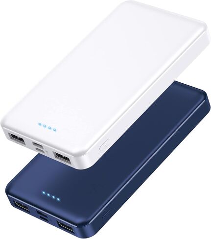 [2 Pack]Portable Charger Power Bank 10000mAh,Slimmer USB C in&Out Fast Charging Portable Phone Charger,Travel Essentials Backup External Battery Pack for iPhone 17/16/ 15/14/13/12,Galaxy S24,Android in Saudi Arabia