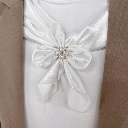 Imitation Pearl Flower Silk Scarf Ring Slides Clip for Women Scarves Shawl T Shirt Fashion Minimalist Unique Gold/Silver Clasp Holder for Dress Clothing Accessories Trendy Jewelry for Her in Saudi Arabia