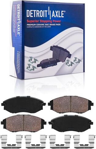 Detroit Axle - 8pc Brake Kit for Hyundai 10-16 Genesis Coupe, 12.60" inch Front and 12.36" inch Rear Drilled and Slotted Brake Rotors Ceramic Brakes Pads 2010 2011 2012 2013 2014 2015 2016 Replacement in Saudi Arabia