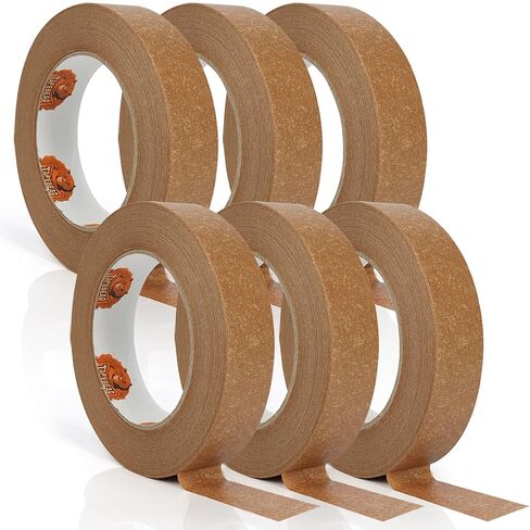 TAPEBEAR Narrow Kraft Paper Tape 12Rolls 1" x 164FT, Eco-Friendly Brown Packing Tape Recyclable for Photo Framing, Gift Wrapping, Labeling, Packaging, Shipping, Sealing, Moving in Saudi Arabia